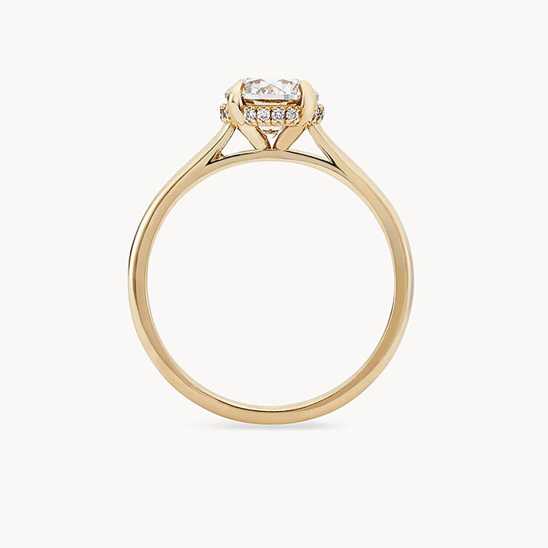 1 Carat marquesa ring - 14k yellow gold, white diamond