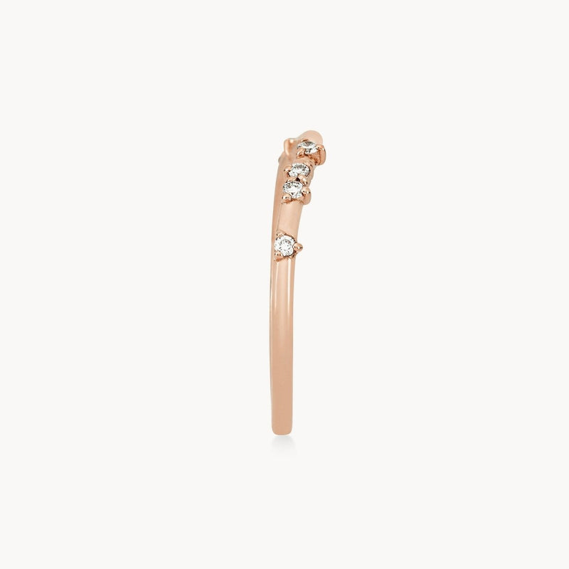 Alate ring - 14k rose gold, white diamond