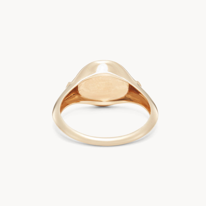 orbital harmony yin yang signet ring - 14k yellow gold, black and white diamonds