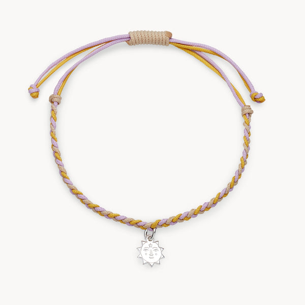 spirit weaver sun bracelet - sterling silver, braided cord