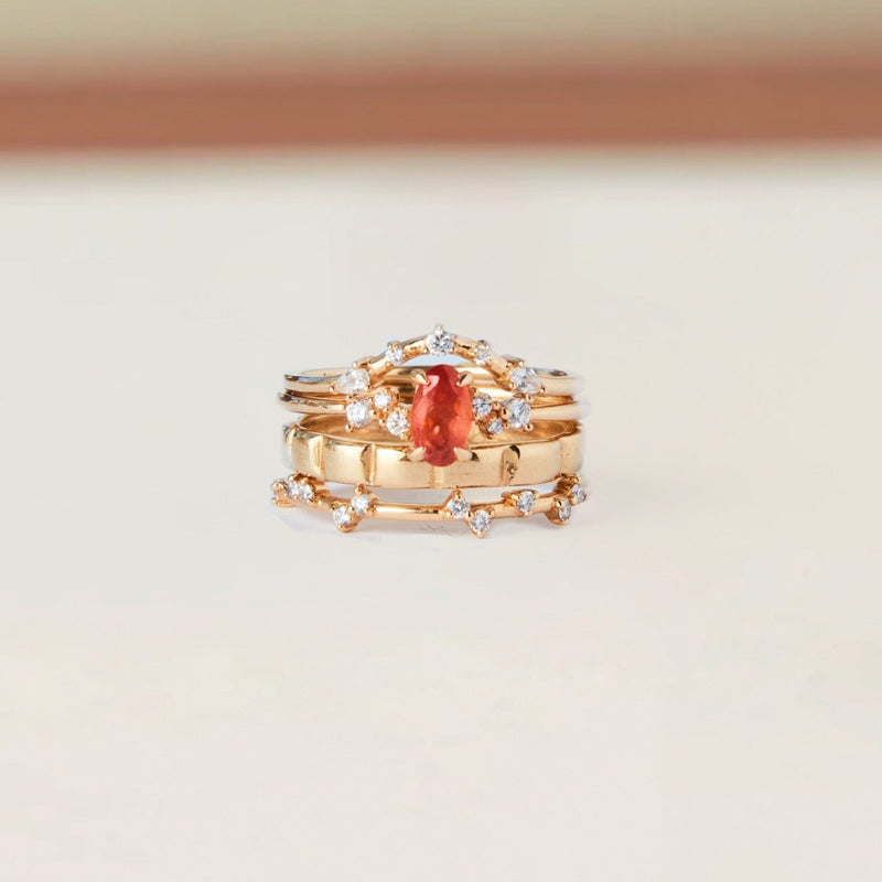 sweetest thing one-of-a-kind - 14k yellow gold ring, coral sapphire front