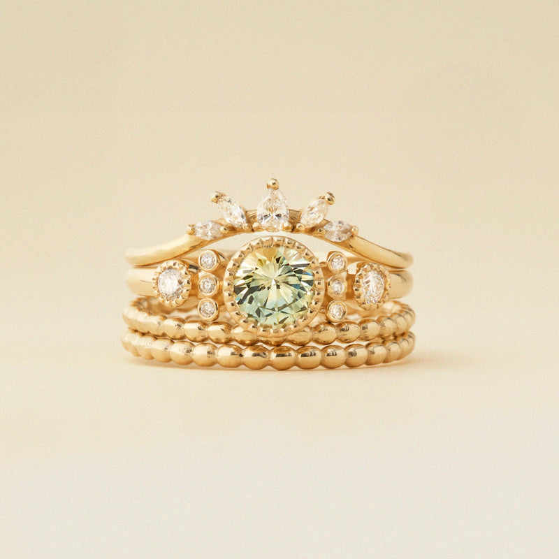 evergreen bond one-of-a-kind ring - 14k yellow gold, round sapphire