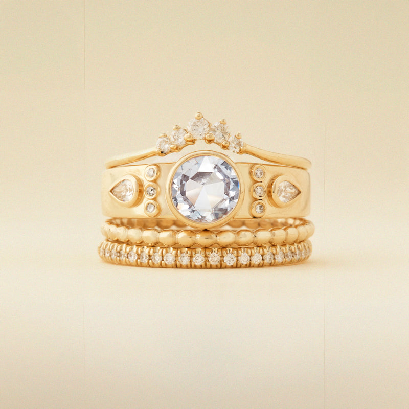 forestlight kiss one-of-a-kind ring - 14k yellow gold, round sapphire