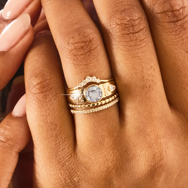 forestlight kiss one-of-a-kind ring - 14k yellow gold, round sapphire