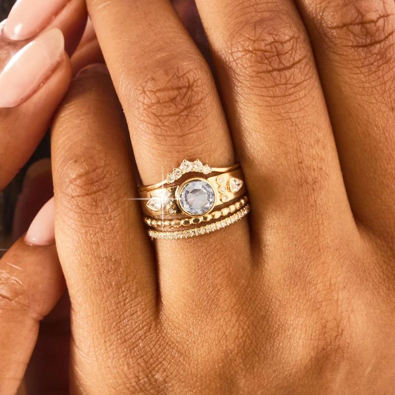 forestlight kiss one-of-a-kind ring - 14k yellow gold, round sapphire