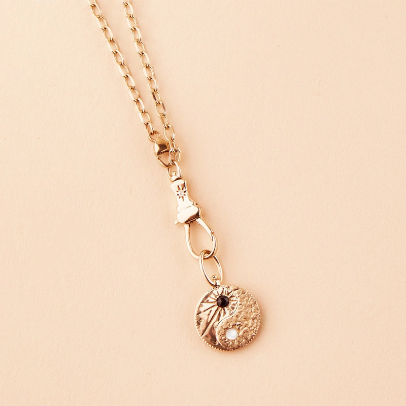 magic maker charm collector clasp necklace - 10k yellow gold, diamonds