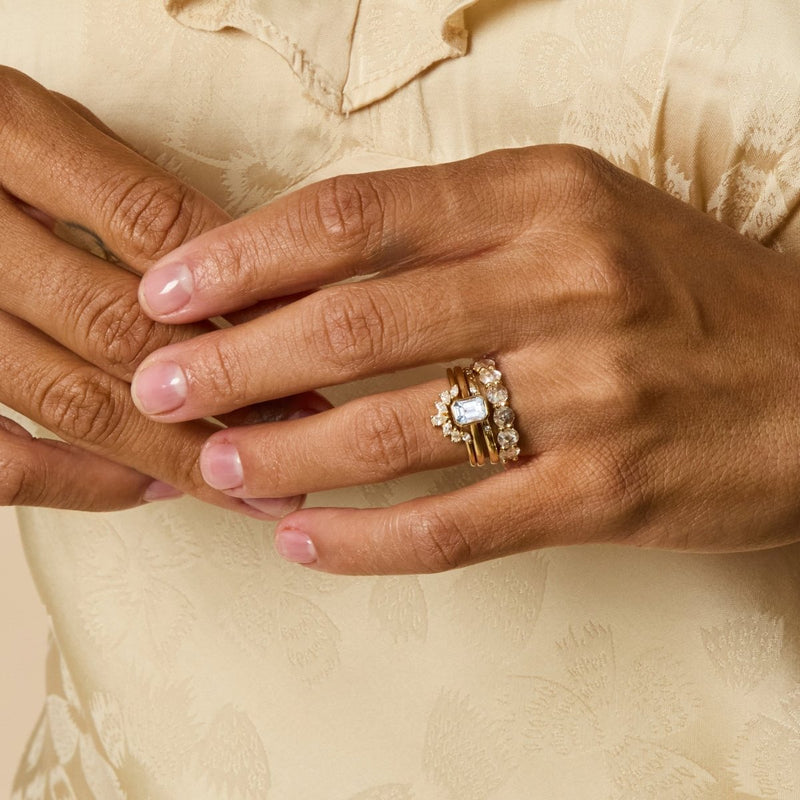 always, always one-of-a-kind ring - 14k yellow gold, emerald cut sapphire