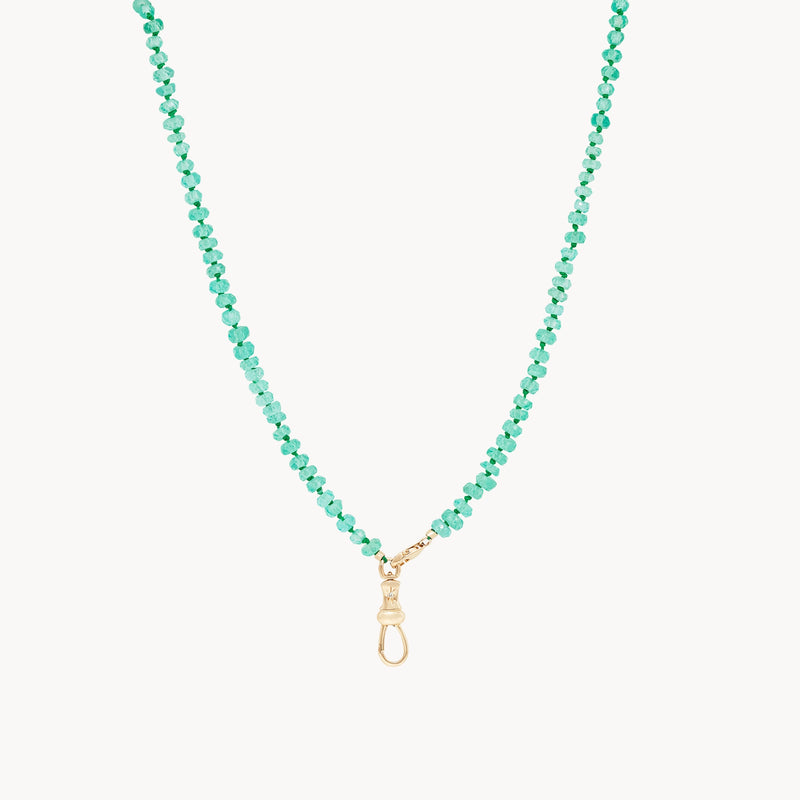 emerald beaded mood necklace - 10k yellow gold, emerald