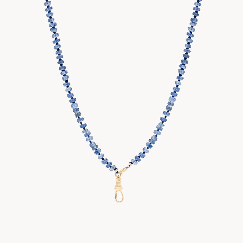 kyanite beaded mood necklace - 10k yellow gold, kyanite