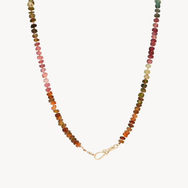 tourmaline beaded mood necklace - 10k yellow gold, tourmaline