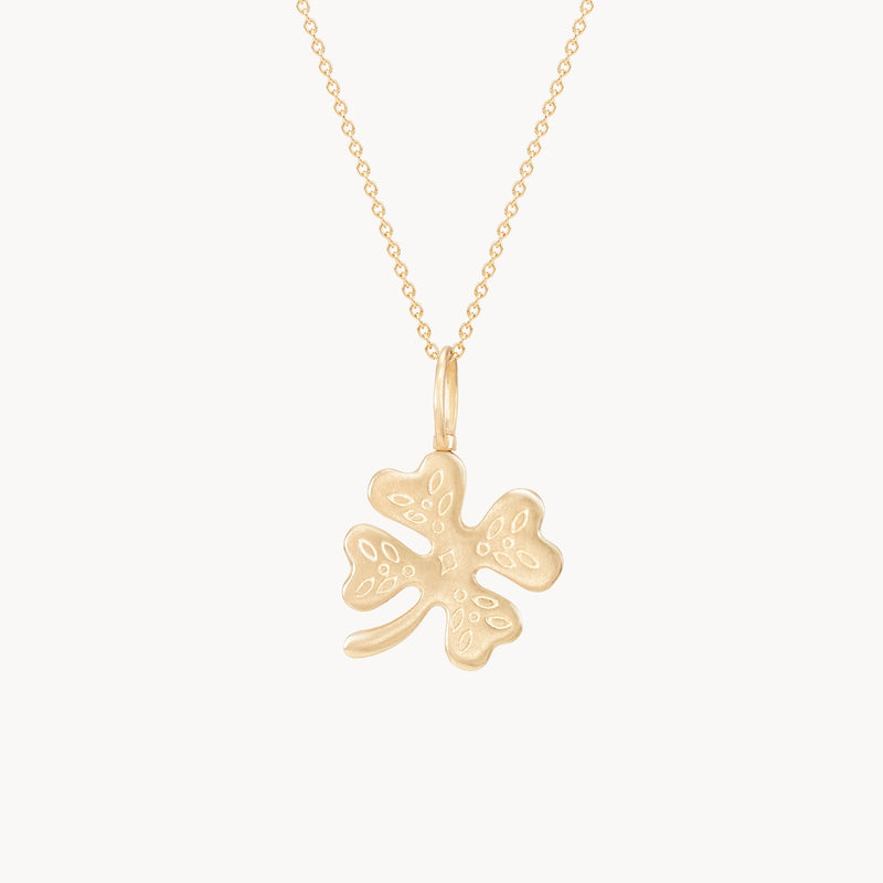 fortune's favour tsavorite clover charm - 10k yellow gold, tsavorite gemstones