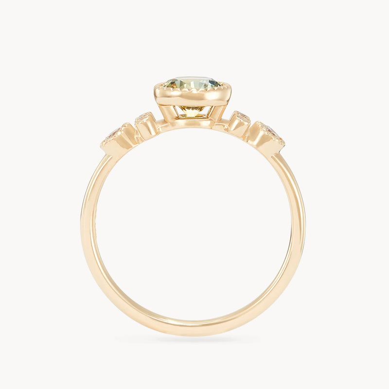 evergreen bond one-of-a-kind ring - 14k yellow gold, round sapphire