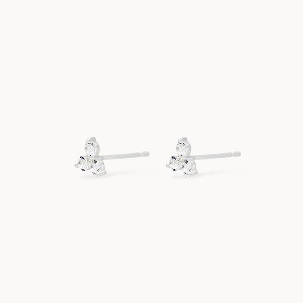 abacus tripod white topaz earrings - sterling silver