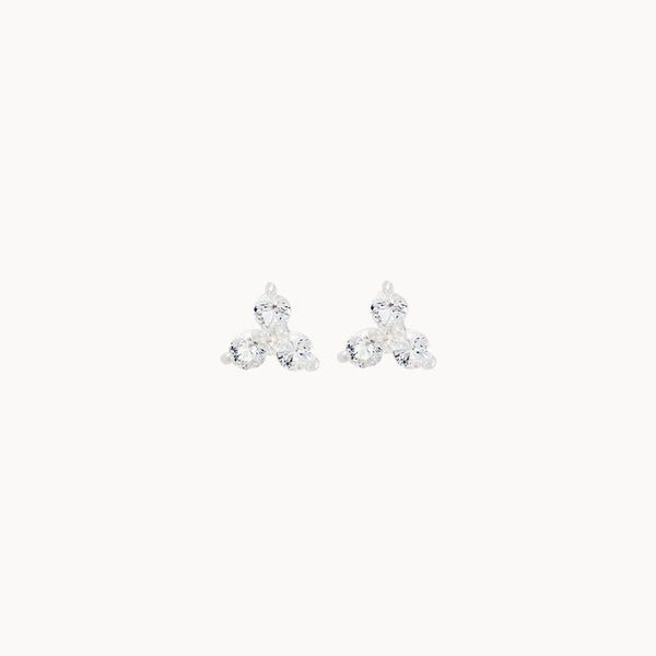 abacus tripod white topaz earrings - sterling silver