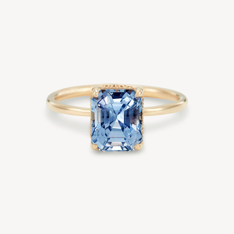 all this and we still met one-of-a-kind - 14k yellow gold, emerald cut sapphire, diamonds