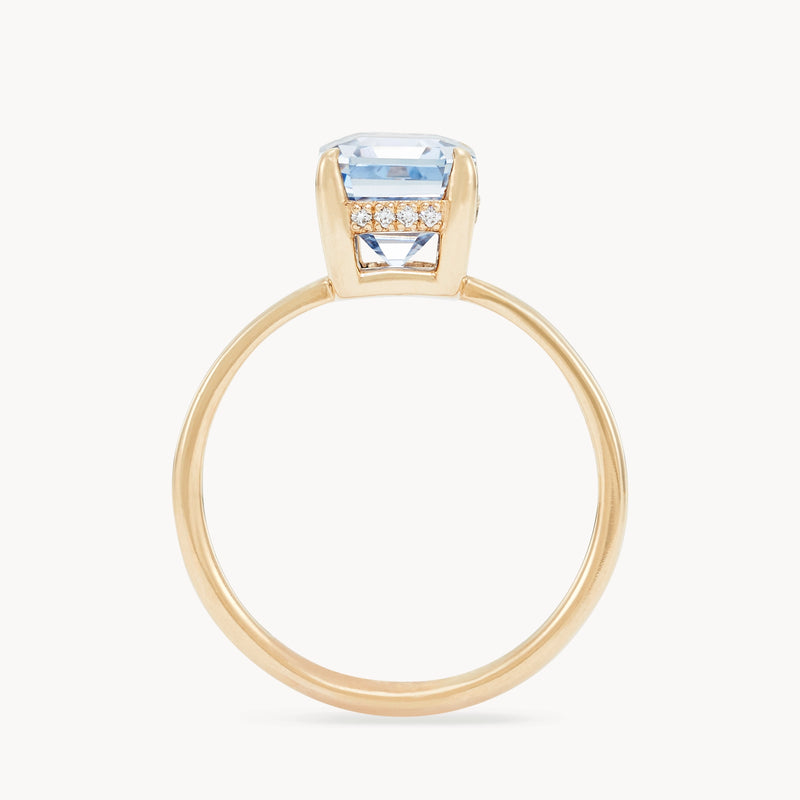 all this and we still met one-of-a-kind - 14k yellow gold, emerald cut sapphire, diamonds