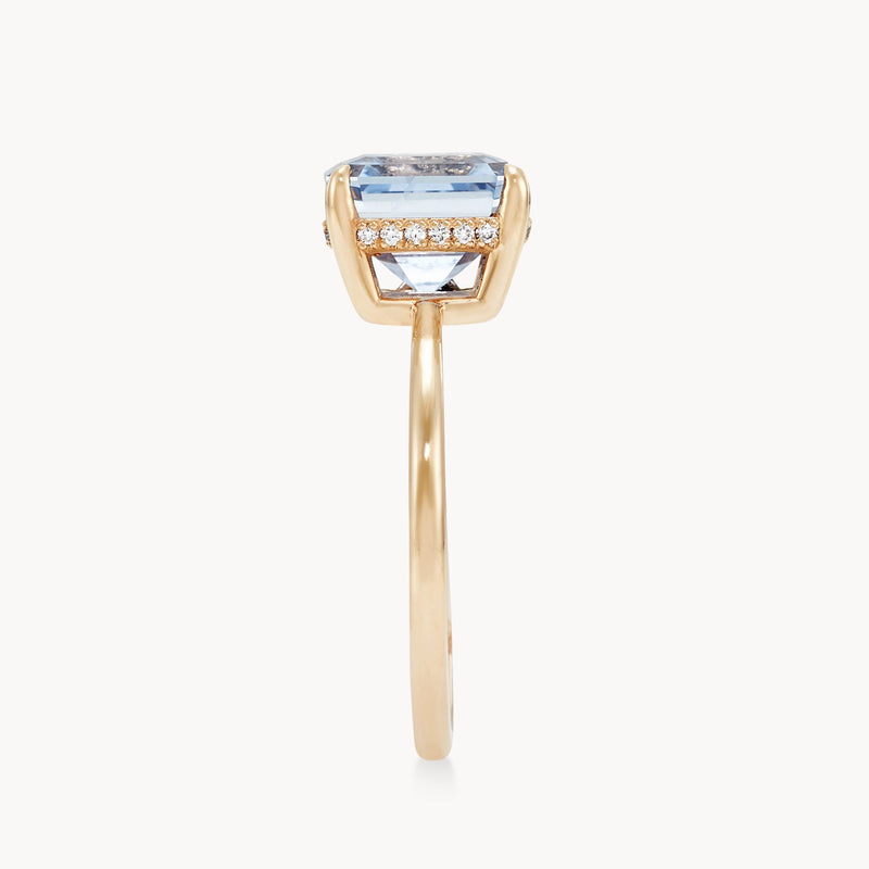 all this and we still met one-of-a-kind - 14k yellow gold, emerald cut sapphire, diamonds