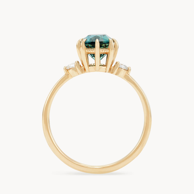 cosmic serendipity one-of-a-kind - 14k yellow gold, oval sapphire, diamonds