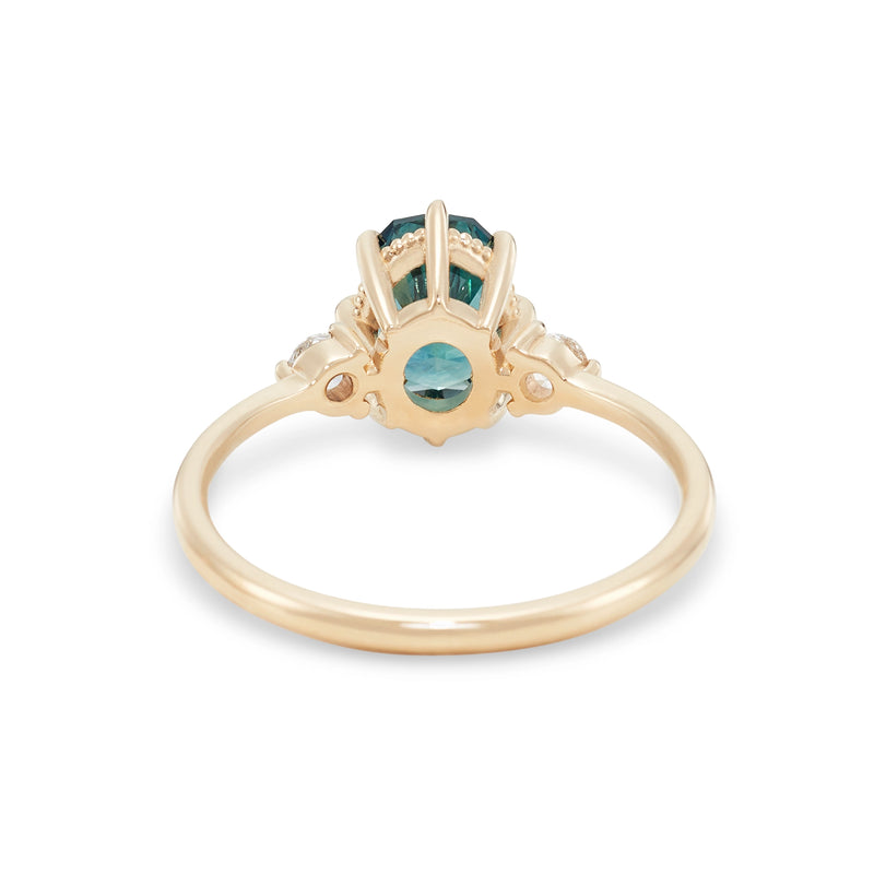 cosmic serendipity one-of-a-kind - 14k yellow gold, oval sapphire, diamonds