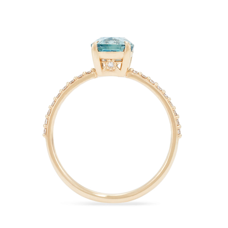 infinite orbit one-of-a-kind ring - 14k yellow gold, oval Montana sapphire, with diamonds