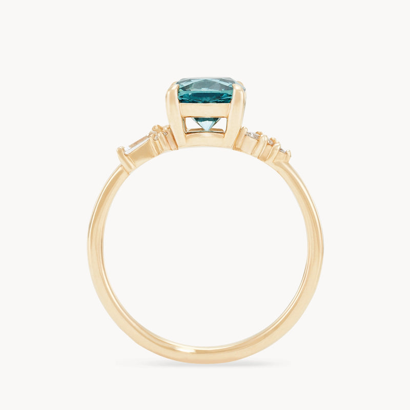 fated constellations one-of-a-kind - 14k yellow gold, cushion cut Montana sapphire, diamonds