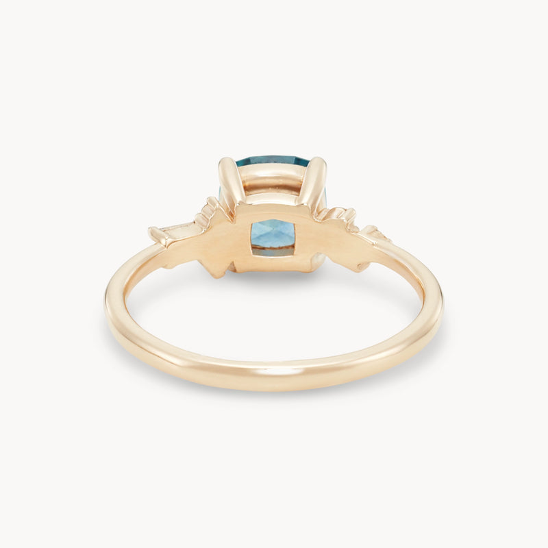 fated constellations one-of-a-kind - 14k yellow gold, cushion cut Montana sapphire, diamonds