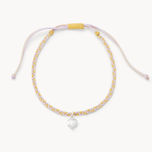 shoreline anklet duo - sterling silver, pearl, braided cord