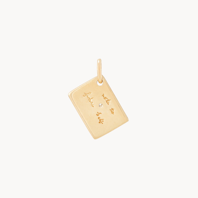 the future self envelope charm - 10k yellow gold, brilliant diamond