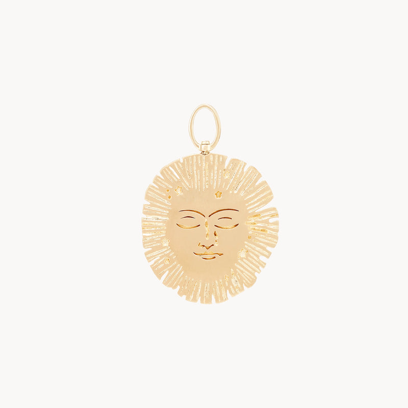 lioness light charm - 10k yellow gold, brilliant diamond, sapphire