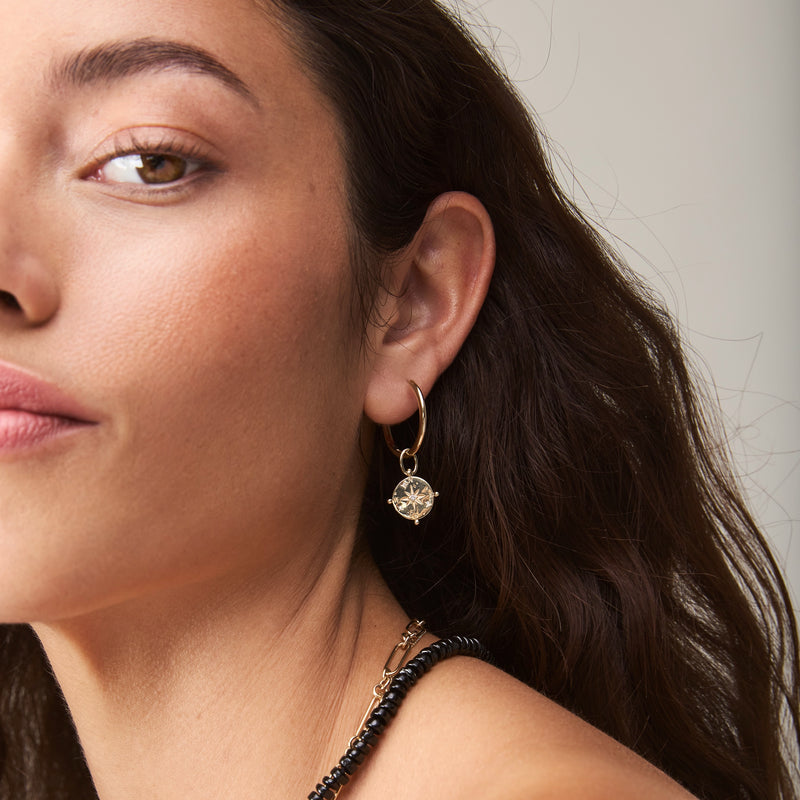 cosmic compass charm - 10k yellow gold, diamonds