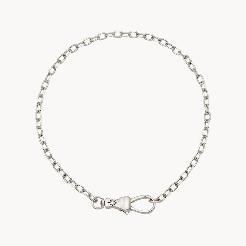 magic maker charm collector clasp bracelet - sterling silver, brilliant diamonds
