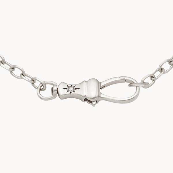 magic maker charm collector clasp bracelet - sterling silver, brilliant diamonds
