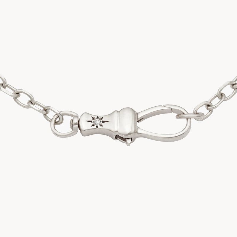 magic maker charm collector clasp bracelet - sterling silver, brilliant diamonds