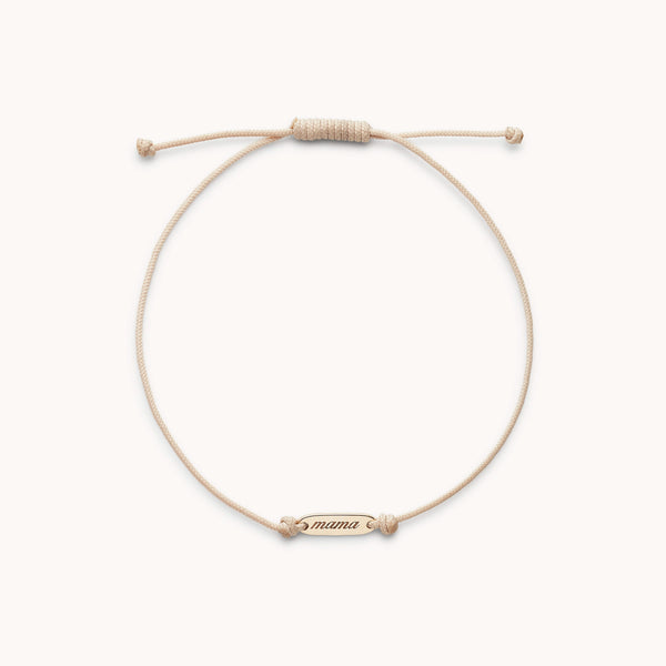 the mother contemplation cord bracelet - 10k yellow gold, cream cord