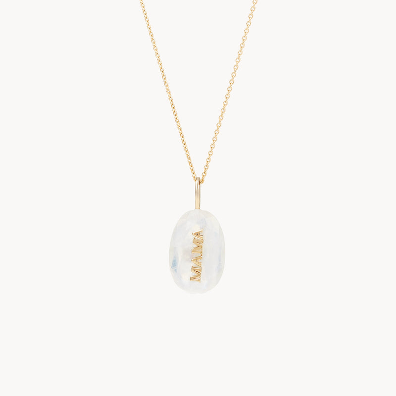 mama moonstone bloom necklace - 10k yellow gold, moonstone gemstone, diamonds