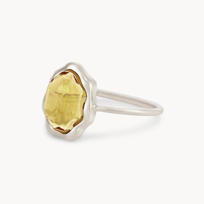 citrine mood ring silver - sterling silver, citine