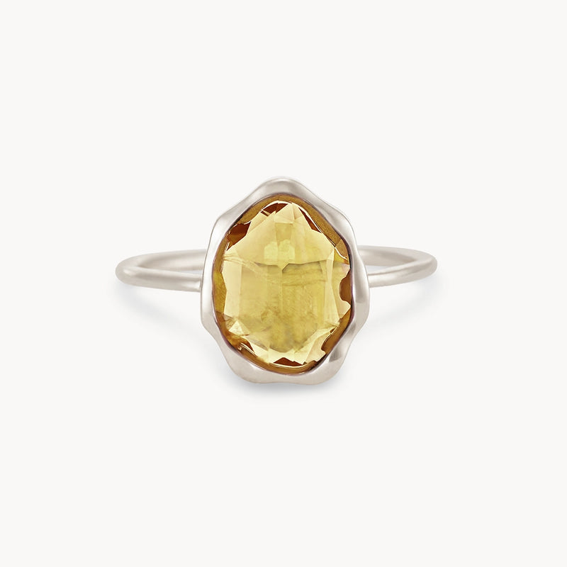 citrine mood ring silver - sterling silver, citine