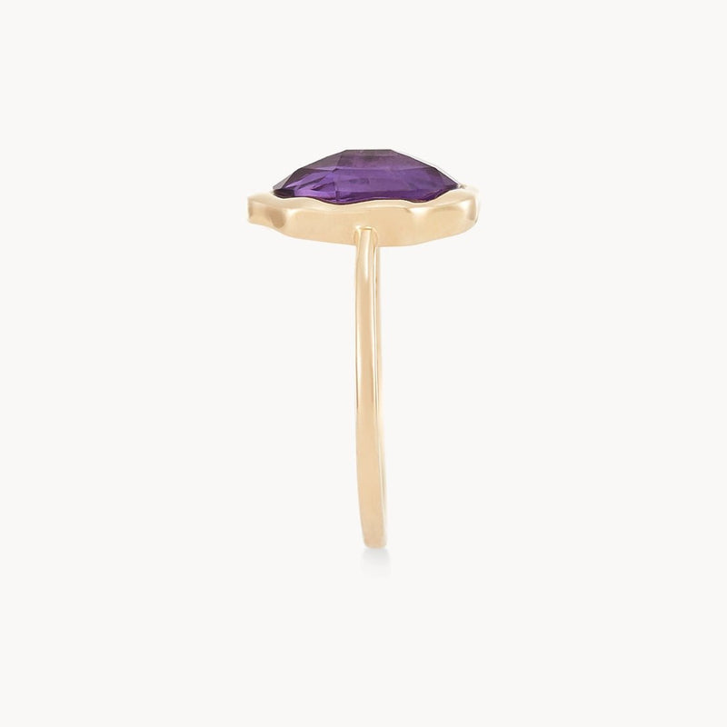 amethyst mood ring - 14k yellow gold