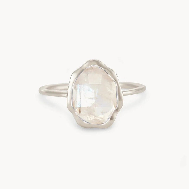 rainbow moonstone mood ring silver - sterling silver, rainbow moonstone