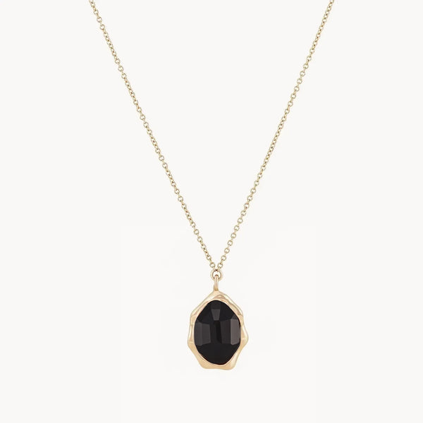 black onyx mood necklace