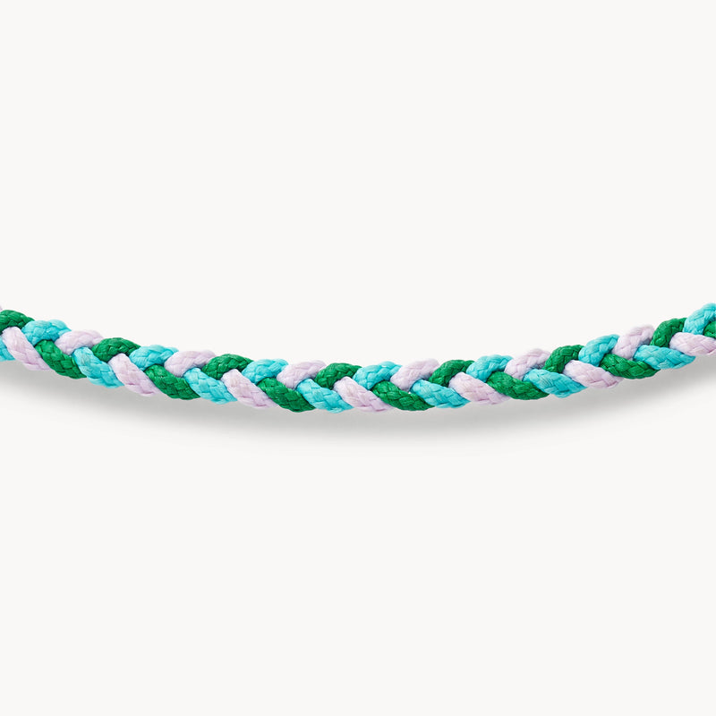daydream memory braided cord necklace  - sterling silver, braided cord