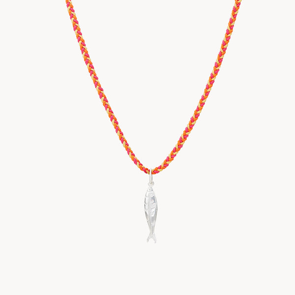 sunspell memory braided cord necklace -sterling silver, braided cord