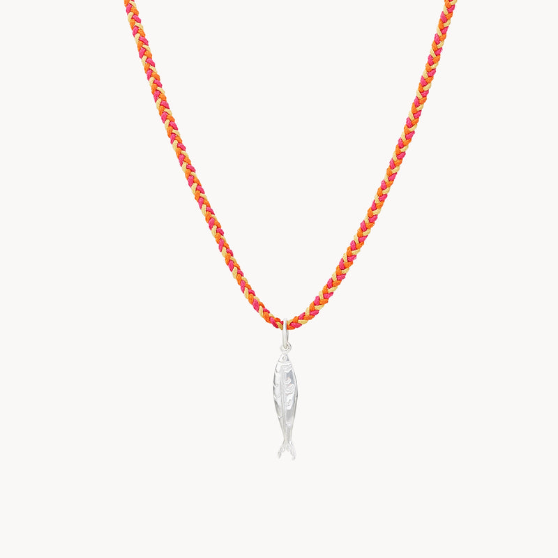 sunspell memory braided cord necklace -sterling silver, braided cord