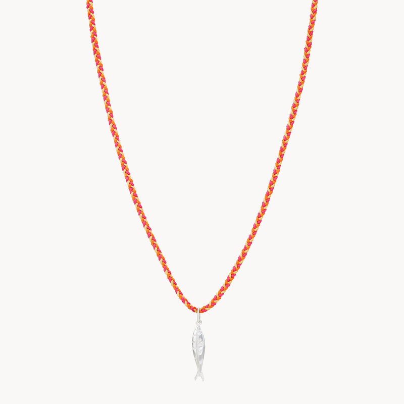 sunspell memory braided cord necklace -sterling silver, braided cord