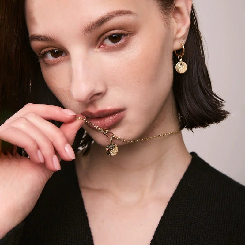 magic maker charm collector clasp necklace - 10k yellow gold, diamonds