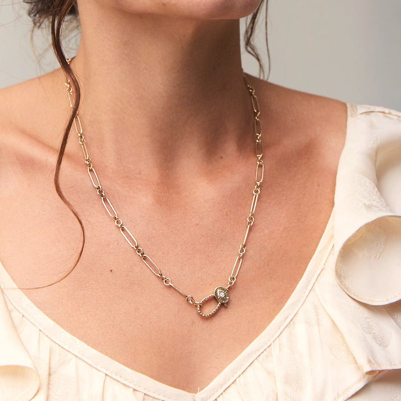 cosmic love necklace - 10k yellow gold, diamonds