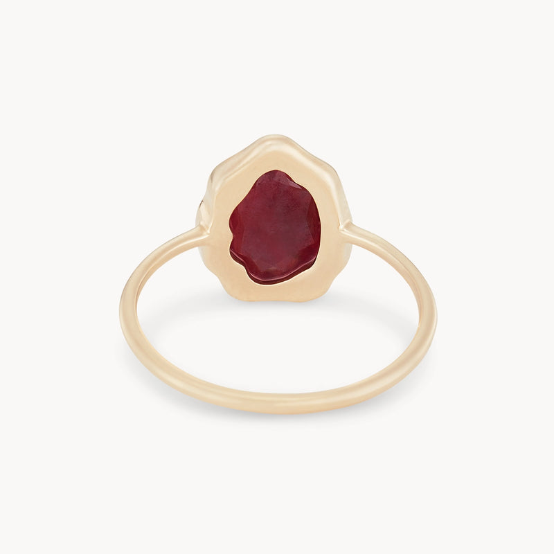 ruby mood ring - 14k yellow gold