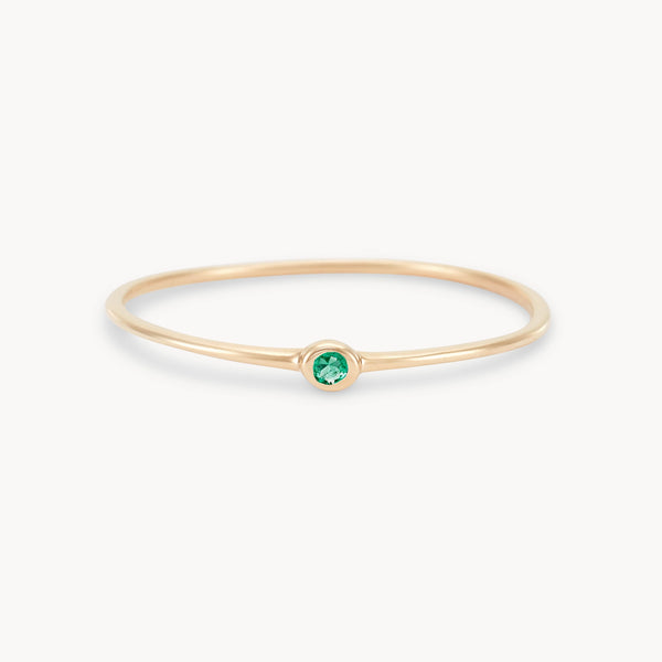 new bezel set serendipity emerald ring - 10k yellow gold, precious gems