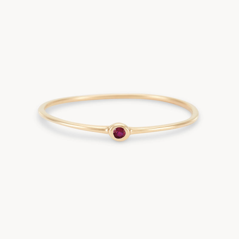 new bezel set serendipity ruby ring - 10k yellow gold, precious gems