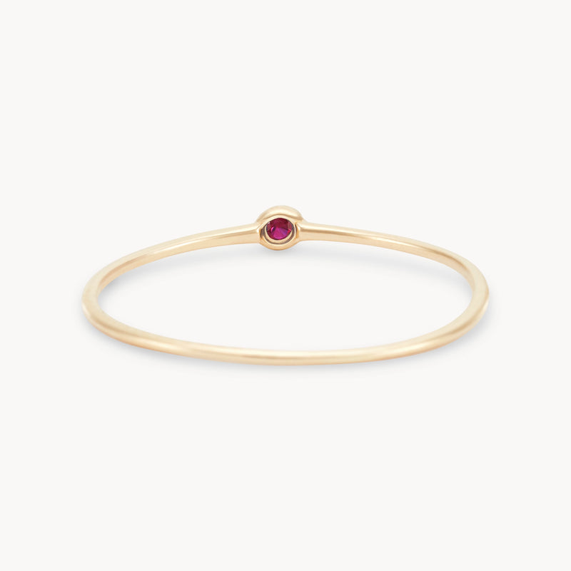 new bezel set serendipity ruby ring - 10k yellow gold, precious gems